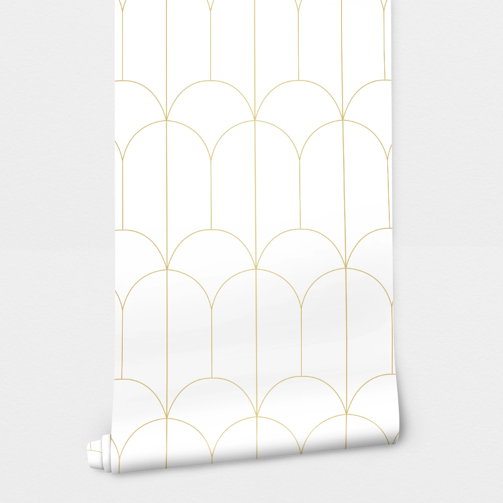 Αυτοκόλλητη Ταπετσαρία τοίχου WHITE GOLD ART DECO