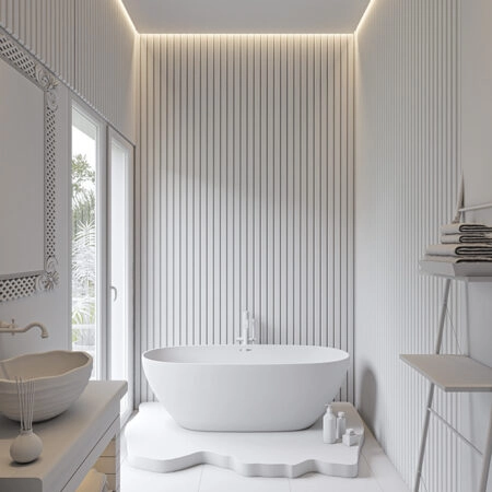 Διακοσμητικό panel τοίχου με 3D πηχακια 01 RESIDENCE πλατος 12.2cm x υψος 2.90m WHITE - Πανελ τοίχου με 3D πηχάκια Sticky 6