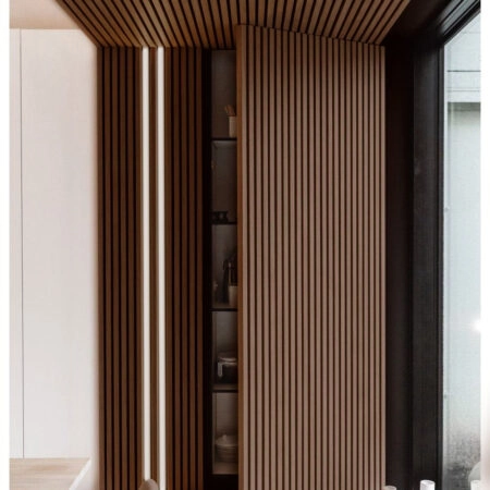 Διακοσμητικό panel τοίχου  με 3D πηχακια 08 RESIDENCE πλατος 12.2cm x υψος 2.90m DARK BROWN OAK - Πανελ τοίχου με 3D πηχάκια Sticky 6