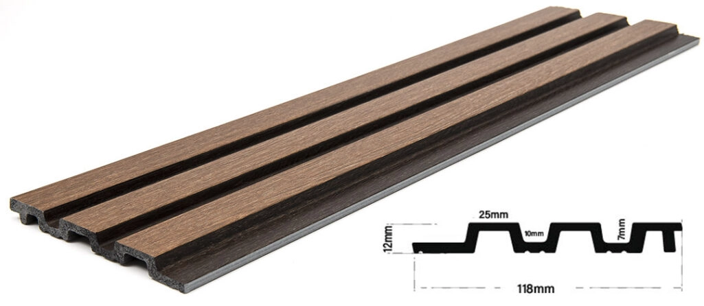 Διακοσμητικό panel τοίχου με 3D πηχακια 11 PIANO πλατος 12.2cm x υψος 2.90m GOLDEN OAK/D.BROWN