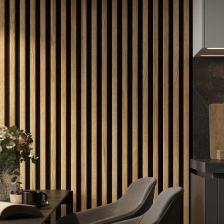 Διακοσμητικό panel τοίχου με 3D πηχακια F4 PIANO πλατος 12.2cm x υψος 2.90m NAT.OAK/BLACK - Πανελ τοίχου με 3D πηχάκια Sticky 10