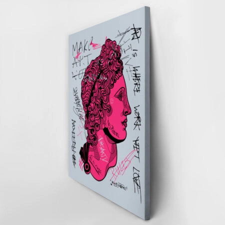 Πινακας σε καμβά APOLLO PINK CALLIGRAPHY - Πορτραιτα και Φιγουρες Sticky 3