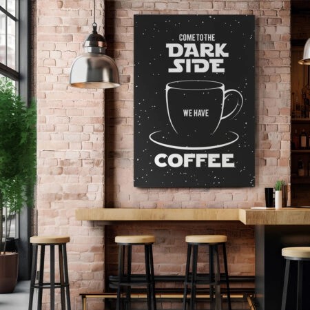 Πινακας σε καμβά DARK SIDE COFFEE BLACK