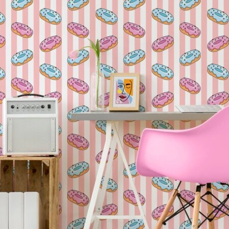 Αυτοκόλλητη Ταπετσαρία τοίχου DOODLE DONUTS - Εφηβικές Ταπετσαρίες Sticky 1