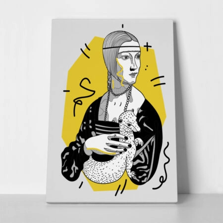 Πινακας σε καμβά GEOMETRIC LADY WITH AN ERMINE LEONARDO DA VINCI - Leonardo Da Vinci Sticky 1