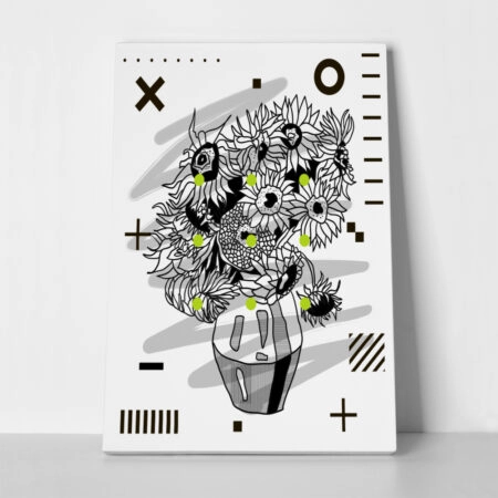 Πινακας σε καμβά GEOMETRIC SUNFLOWERS VAN GOGH - Vincent Van Gogh Sticky 1