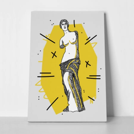 Πινακας σε καμβά GEOMETRIC YELLOW VENUS - Αξιοθεατα και Ιστορια Sticky 1