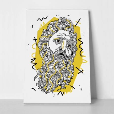 Πινακας σε καμβά GEOMETRIC YELLOW ZEUS - Πορτραιτα και Φιγουρες Sticky 1