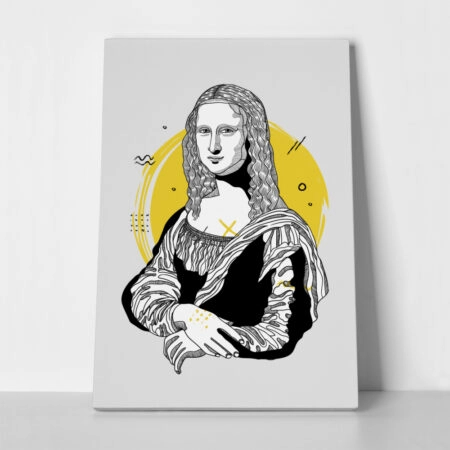Πινακας σε καμβά MODERN MONA LISA - Leonardo Da Vinci Sticky 1