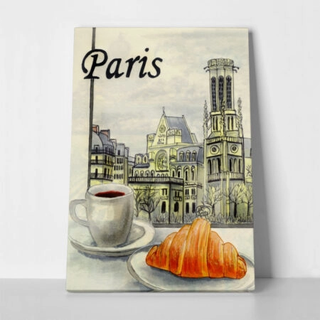 Πινακας σε καμβά PARIS BREAKFAST - Food and Drink Sticky 1