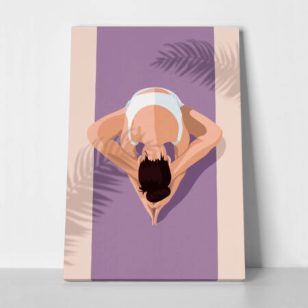 Πινακας σε καμβά PURPLE YOGA POSE - Αθληματα και Χομπυ Sticky 1