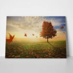 Πινακας σε καμβά RED MAPLE TREE IN AUTUMN