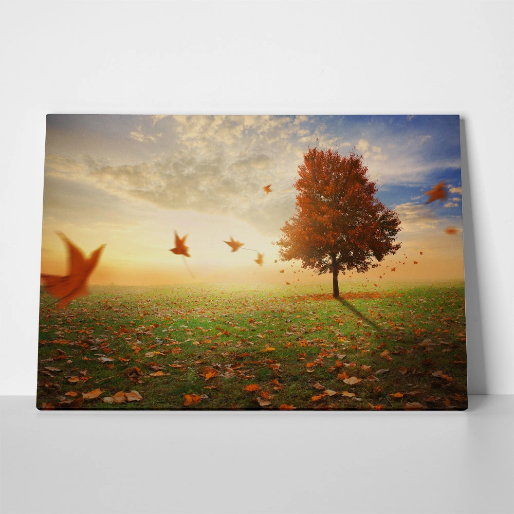 Πινακας σε καμβά RED MAPLE TREE IN AUTUMN