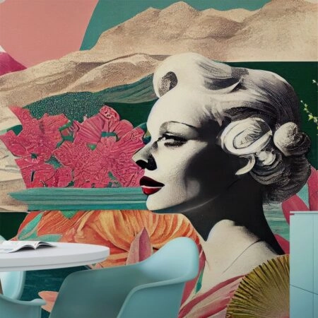 Αυτοκόλλητη Ταπετσαρία τοίχου RETRO STYLE FASHION WOMAN - Vintage Sticky 1