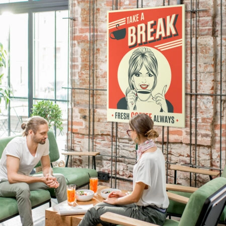 Πινακας σε καμβά TAKE A COFFEE BREAK
