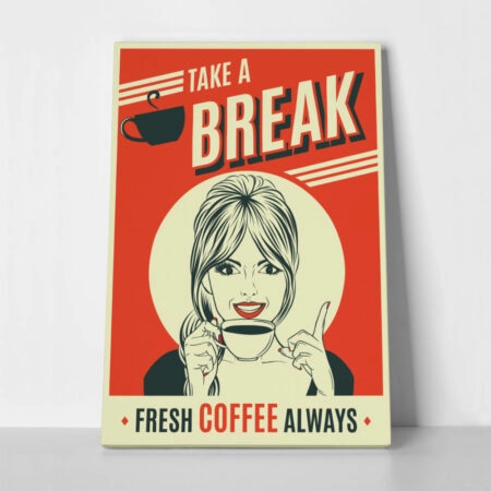 Πινακας σε καμβά TAKE A COFFEE BREAK - Food and Drink Sticky 1