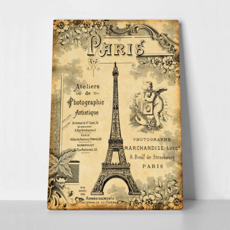 Πινακας σε καμβά VINTAGE PARIS 1900 - Vintage Sticky 1