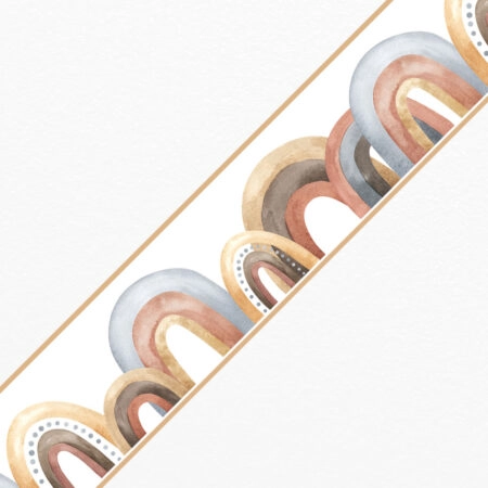 Μπορντούρα τοίχου WATERCOLOR BOHO RAINBOWS - Παιδικες μπορντουρες Sticky 1