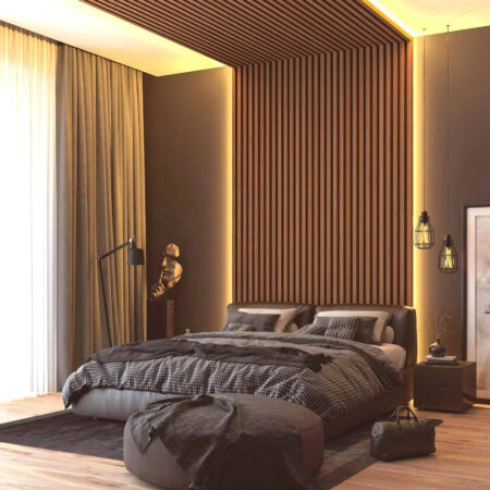 Διακοσμητικό panel τοίχου με 3D πηχακια 11 PIANO πλατος 12.2cm x υψος 2.90m GOLDEN OAK/D.BROWN - Πανελ τοίχου με 3D πηχάκια