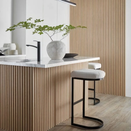 Διακοσμητικό panel τοίχου  με 3D πηχακια 04 RESIDENCE πλατος 12.2cm x υψος 2.90m WHITE OAK - Πανελ τοίχου με 3D πηχάκια