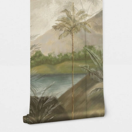 Αυτοκόλλητη Ταπετσαρία τοίχου TROPICAL LANDSCAPE PAINTING - Tropical Sticky 1