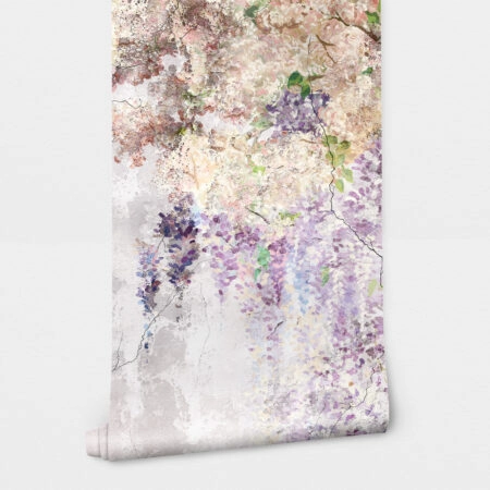 Αυτοκόλλητη Ταπετσαρία τοίχου BEAUTIFUL LILAC BRANCHES - Floral - Λουλουδια Sticky 2