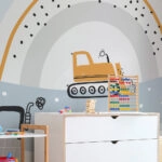 Αυτοκόλλητη Ταπετσαρία τοίχου CUTE CONSTRUCTION CARS