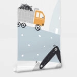 Αυτοκόλλητη Ταπετσαρία τοίχου CUTE CONSTRUCTION CARS