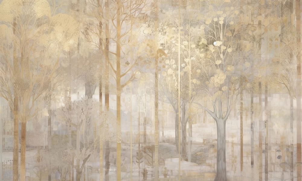 Αυτοκόλλητη Ταπετσαρία τοίχου GOLDEN FOREST TREES