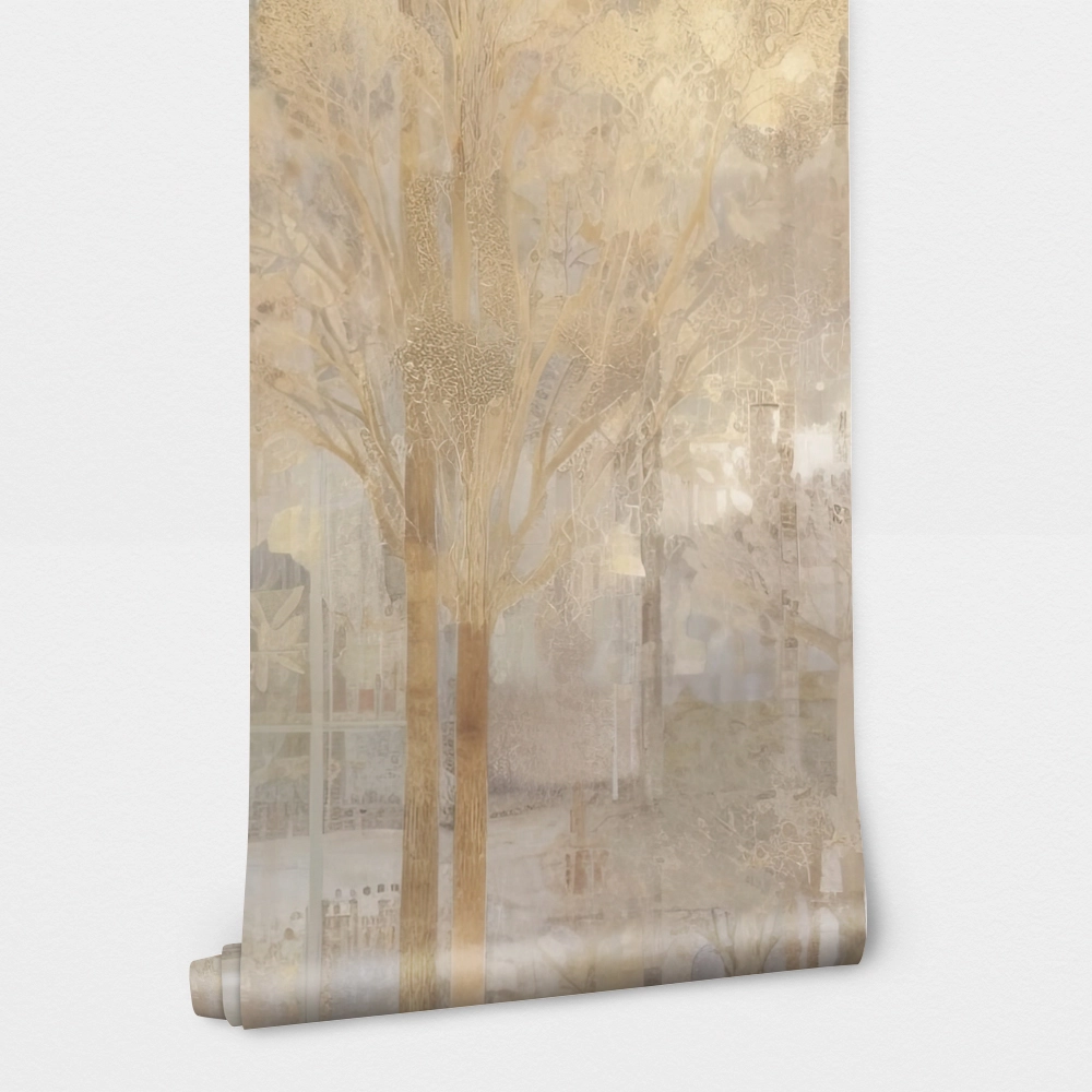 Αυτοκόλλητη Ταπετσαρία τοίχου GOLDEN FOREST TREES