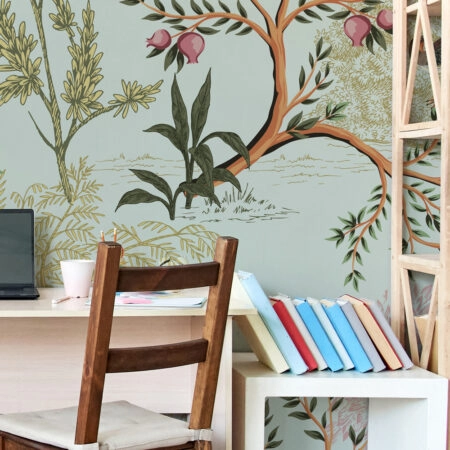 Αυτοκόλλητη Ταπετσαρία τοίχου SUMMER FLORAL PATTERN WITH BIRDS - Tropical Sticky 1