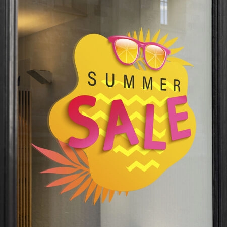 Αυτοκoλλητο Εκπτωσεων SUMMER SALE SUNGLASSES - Καλοκαιρινή βιτρίνα Sticky 1