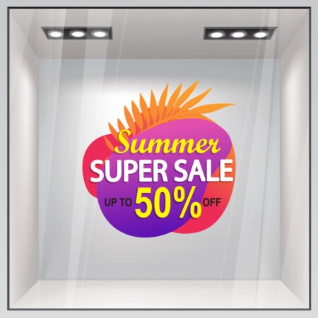 Αυτοκoλλητο Εκπτωσεων SUMMER SUPER SALE