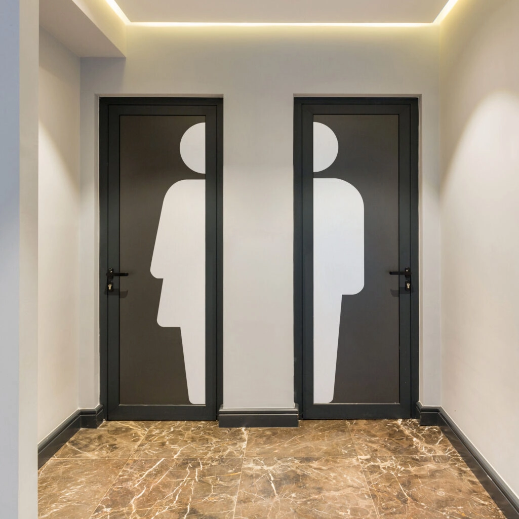 Αυτοκόλλητο τοίχου WC SIGN