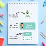 Αυτοκόλλητες σχολικές ετικέτες σετ 216τμχ PIRATE