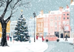 Πινακας σε καμβά CHRISTMAS CITY ILLUSTRATION
