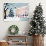Πινακας σε καμβά CHRISTMAS CITY ILLUSTRATION