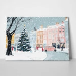 Πινακας σε καμβά CHRISTMAS CITY ILLUSTRATION