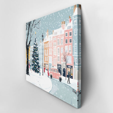 Πινακας σε καμβά CHRISTMAS CITY ILLUSTRATION - Χριστουγεννιάτικοι Πίνακες Sticky 3