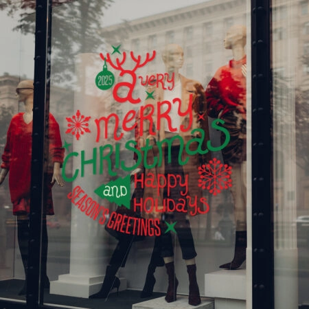 Χριστουγεννιάτικο αυτοκόλλητο HAPPY HOLIDAYS - Χριστουγεννιάτικη βιτρίνα Sticky 2