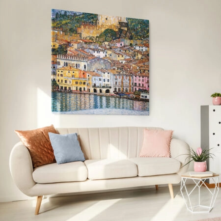 Πίνακας σε καμβά KLIMT - MALCESINE LAKE GARDA