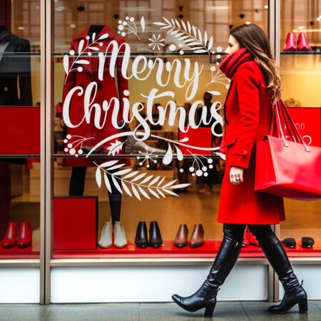 Χριστουγεννιάτικο αυτοκόλλητο MERRY CHRISTMAS 6 - Χριστουγεννιάτικη βιτρίνα Sticky 3