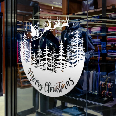 Χριστουγεννιάτικο αυτοκόλλητο MERRY CHRISTMAS SANTA - Χριστουγεννιάτικη βιτρίνα Sticky 3