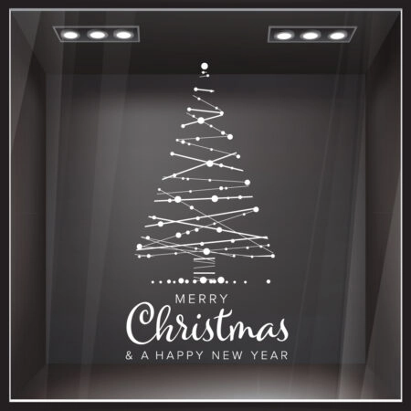 Χριστουγεννιάτικο αυτοκόλλητο MERRY CHRISTMAS TREE 2 - Χριστουγεννιάτικη βιτρίνα Sticky 1