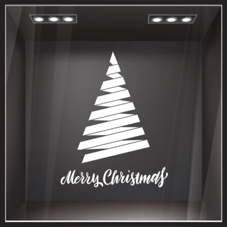 Χριστουγεννιάτικο αυτοκόλλητο MERRY CHRISTMAS TREE - Χριστουγεννιάτικη βιτρίνα Sticky 1