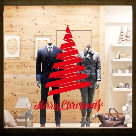 Χριστουγεννιάτικο αυτοκόλλητο MERRY CHRISTMAS TREE - Χριστουγεννιάτικη βιτρίνα Sticky 2