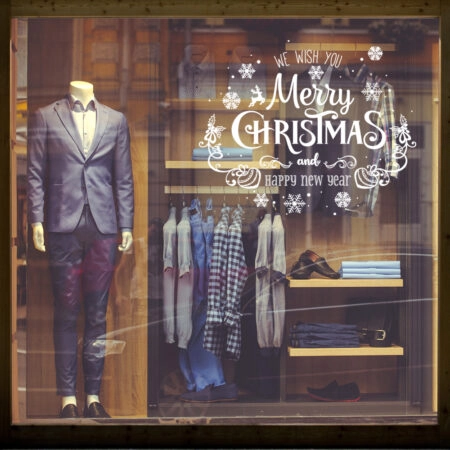 Χριστουγεννιάτικο αυτοκόλλητο MERRY CHRISTMAS WISH - Χριστουγεννιάτικη βιτρίνα Sticky 2