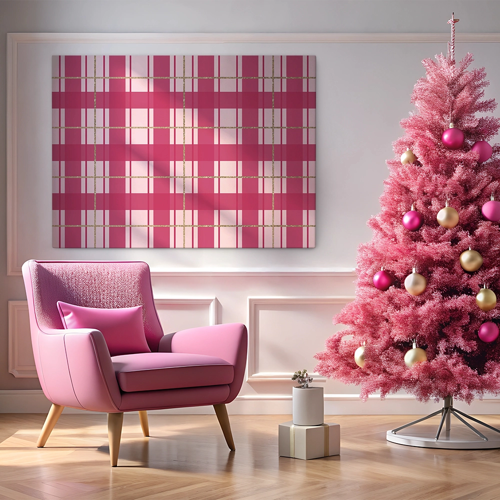 Πινακας σε καμβά PINK CHRISTMAS GIFT PAPER