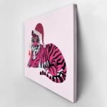 Πινακας σε καμβά PINK CHRISTMAS TIGER