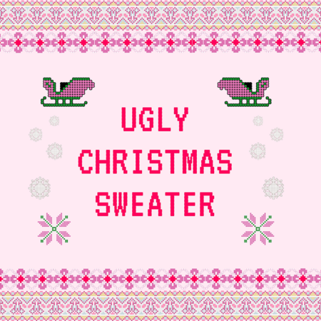 Πινακας σε καμβά PINK CHRISTMAS UGLY SWEATER - Χριστουγεννιάτικοι Πίνακες Sticky 5